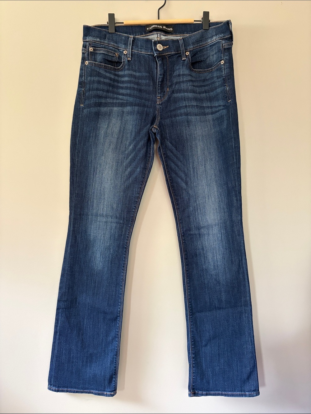 Express Barely Boot Mid-Rise Jeans Size 10R Blue Denim